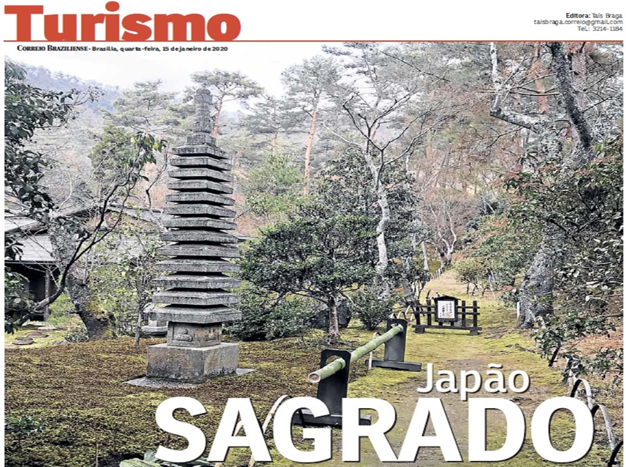 Solos sagrados do Japão são destaque no Jornal Correio Braziliense