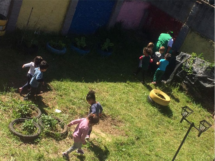 Colheita alegra crianças em Caxias do Sul
